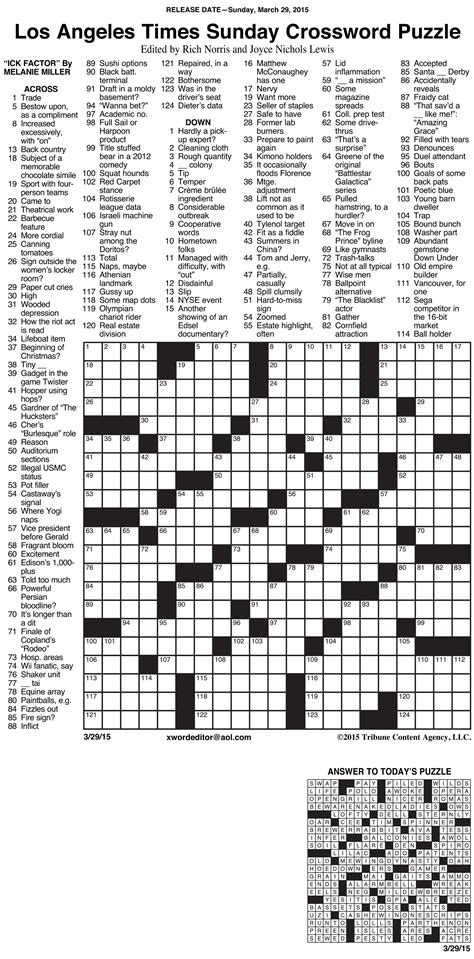 first version crossword clue